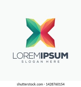 letter X logo design vector illustration