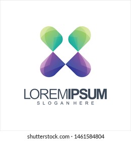 letter X logo design vector illustration