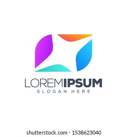 letter X logo design vector illustration