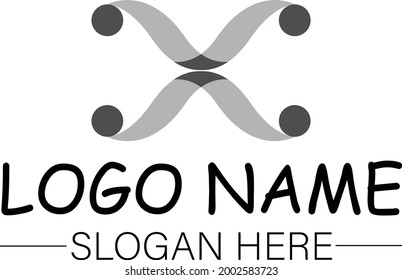 Material vectorial de diseño de logotipo de carta x