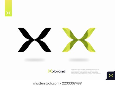Logo Lettre X. X Lettre Création Image Vectorielle avec couleur verte