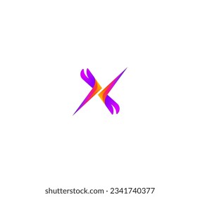 Letter X Logo Design vector template. Monogram Logotype concept icon. 3D Colorful X letter logo.
