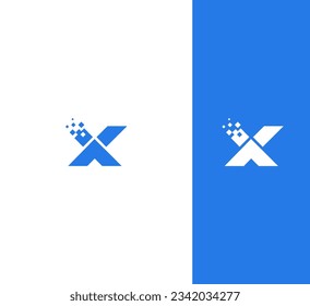 Letter X Logo Design vector template. Monogram Logotype concept icon. Technology X letter logo.