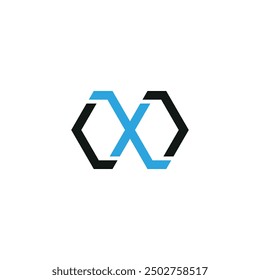 Letter X logo design vector with modern unique style