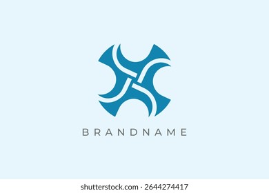 Letter X logo design vector template.