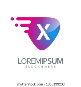 letter X logo digital vector
