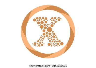Plantilla de símbolo del icono del vector de diseño del logotipo X. Logotipo de puntos