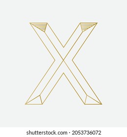 Letter X logo, geometric shape icon, unique letter X, monogram, 3D shape symbol, alphabetic icon, creative initial letter, vector, illustration, template, abstract