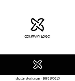 Logo de la letra x, vector de diseño del logotipo de geometría