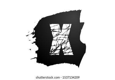 letter X logo grunge broken alphabet for company icon design. Suitable for a corporate or business logotype. Black and white color