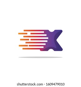 Letter X logo icon design with pixel line elements