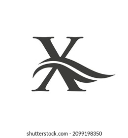 Letter X Logo Icon Design. Letter X Wave Sign Modern, Flat And Minimalist Business Logo Template