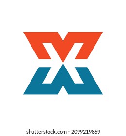 Logo de la letra X. Diseño de iconos. Elementos de plantilla. Logotipos abstractos geométricos 