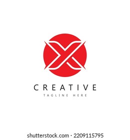 Elementos de la plantilla de diseño de iconos de logotipo de carta X
