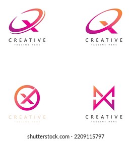 Letter X logo icon design template elements