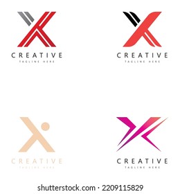 Letter X logo icon design template elements