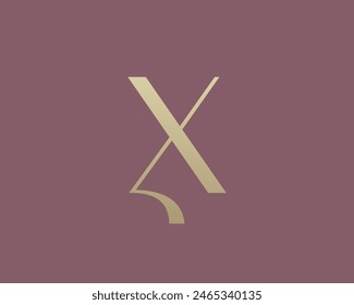 Diseño del icono del logotipo de la letra X. Monograma de lujo de estilo clásico.
