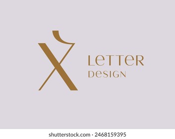 Letter X logo icon design. Classic style luxury monogram.