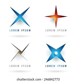 Letter X logo icon design template elements