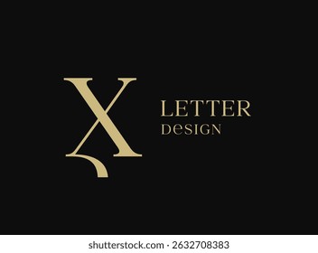 Letter X logo icon design. Classic style luxury monogram.