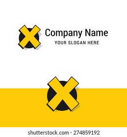 Letter x logo icon design | alphabet letter | Stylish yellow color corporate branding template design elements elements