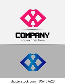 Letter x logo icon design template elements
