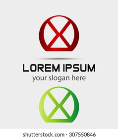 Letter X logo icon design template elements
