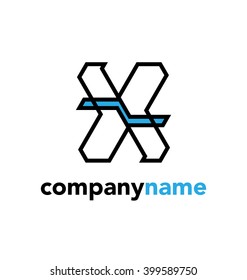 Letter X logo icon design template elements
