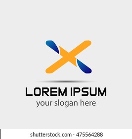 Letter x logo icon design template elements. Vector color sign
