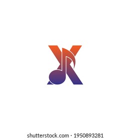 Letter X logo icon with musical note design symbol template vector