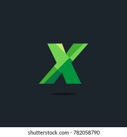 Letter X Logo icon. polygon pattern text. Geometric texture.  Vector element.
