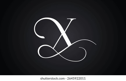 Letter x logo with infinity combination. Modern trendy initial luxury x letter logo design. Royal premium letter x logo design vector template.