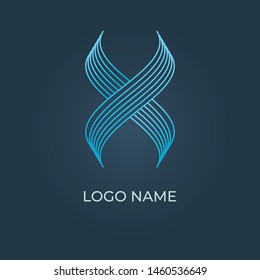 Letter X logo isolated. Alphabet vector image