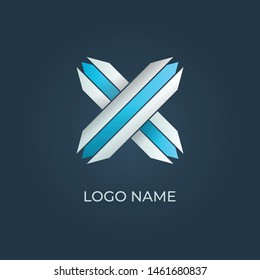 Letter X logo isolated. Alphabet vector image