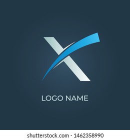 Letter X logo isolated. Alphabet vector image