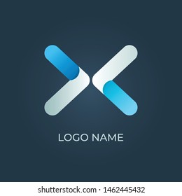 Letter X logo isolated. Alphabet vector image