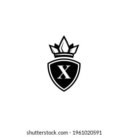 letter X logo with king crown symbol for company logo icon design.