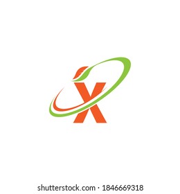 Letter X logo leaf icon design concept vector