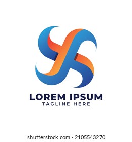 letter X logo mark modern design vector template