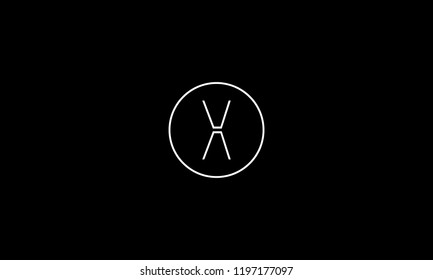 LETTER X LOGO WITH NEGATIVE SPACE EFFECT IN CIRCLE FRAME FOR LOGO DESIGN OR ILLUSTRATION USE
