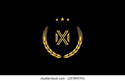 LETTER X LOGO WITH NEGATIVE SPACE EFFECT IN WREATH FOR LOGO DESIGN OR ILLUSTRATION USE
