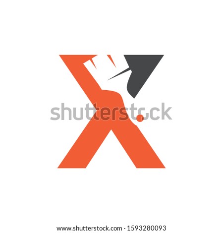 Letter X Logo With Paint Brush Design. Home Building Decoration Icon Graphic. Digital Painting Proffesional Vector.