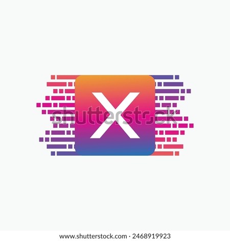 letter x Logo with Pulse music player element. Logo template electronic music, equalizer, dj, nightclub, disco. Audio wave logo concept, Multimedia