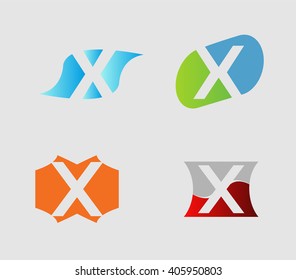 Letter X logo set
