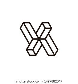 the letter X logo with the shape of the beam