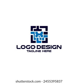 Letra X logo, Forma cuadrada, Colorido, Tecnología y digital