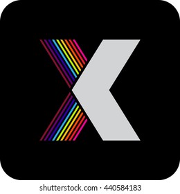 Letter X Logo Stock Vector Illustration / Application Icon /  Colorful X Letter