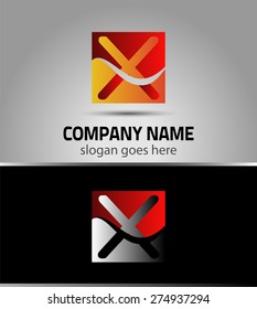 Letter X logo symbol design template elements
