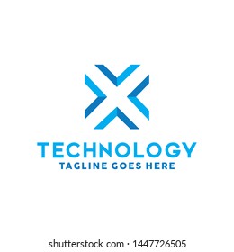 Letter X Logo For Technology Design With Colorful Style Concept. Alphabet Logo Company with Modern Digital App and Network Symbols Concept. Connect Icon for Business, Studio, Network, Internet