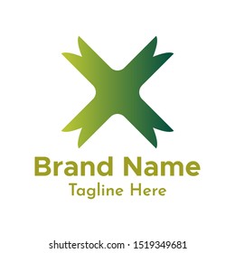 Letter X logo template. Abstract ornament logo design template. geometric logo vector with green color
